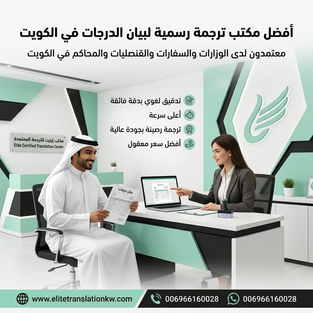 مكتب ترجمة بيان درجات معتمد في الكويت